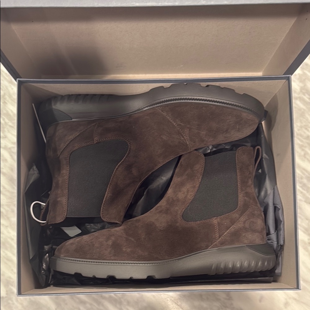 Hogan Brown Chelsea elasticated side-panel boots